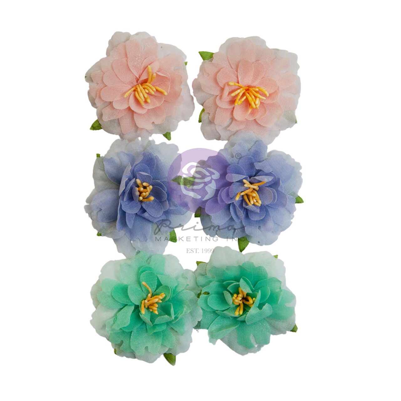 Prima Marketing The Plant Department Collection Flowers - Soft Pastels - 6 pcs / mulberry paper for Scrapbooking, Journaling Supplies, Planners, Kid DIY Art Crafts, Bullet Journal